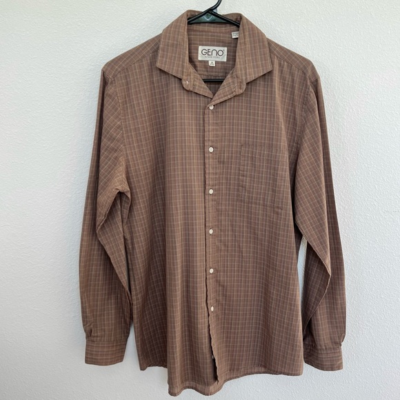 Vintage Other - Vintage Geno by Gene Ostro Men's Button Down Long Sleeve Brown Size Medium